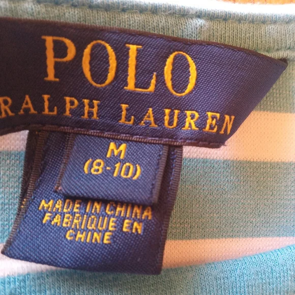 *Polo Ralph Lauren girls dress blue and white stripe sz M8/10 - Picture 7 of 8